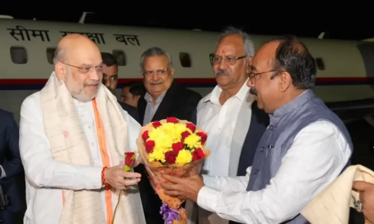 रायपुर पहुंचे अमित शाह, बस्तर ओलंपिक पर दिया संदेश