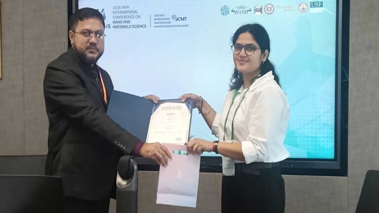 Renu Mishra Wins Best Oral Presentation Award at ICNMS 2026