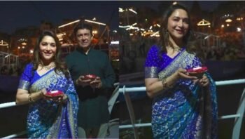 पति संग काशी पहुंचीं माधुरी