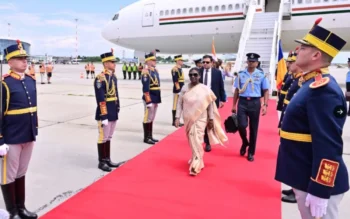 Droupadi Murmu arrived in Bucharest, Romania.